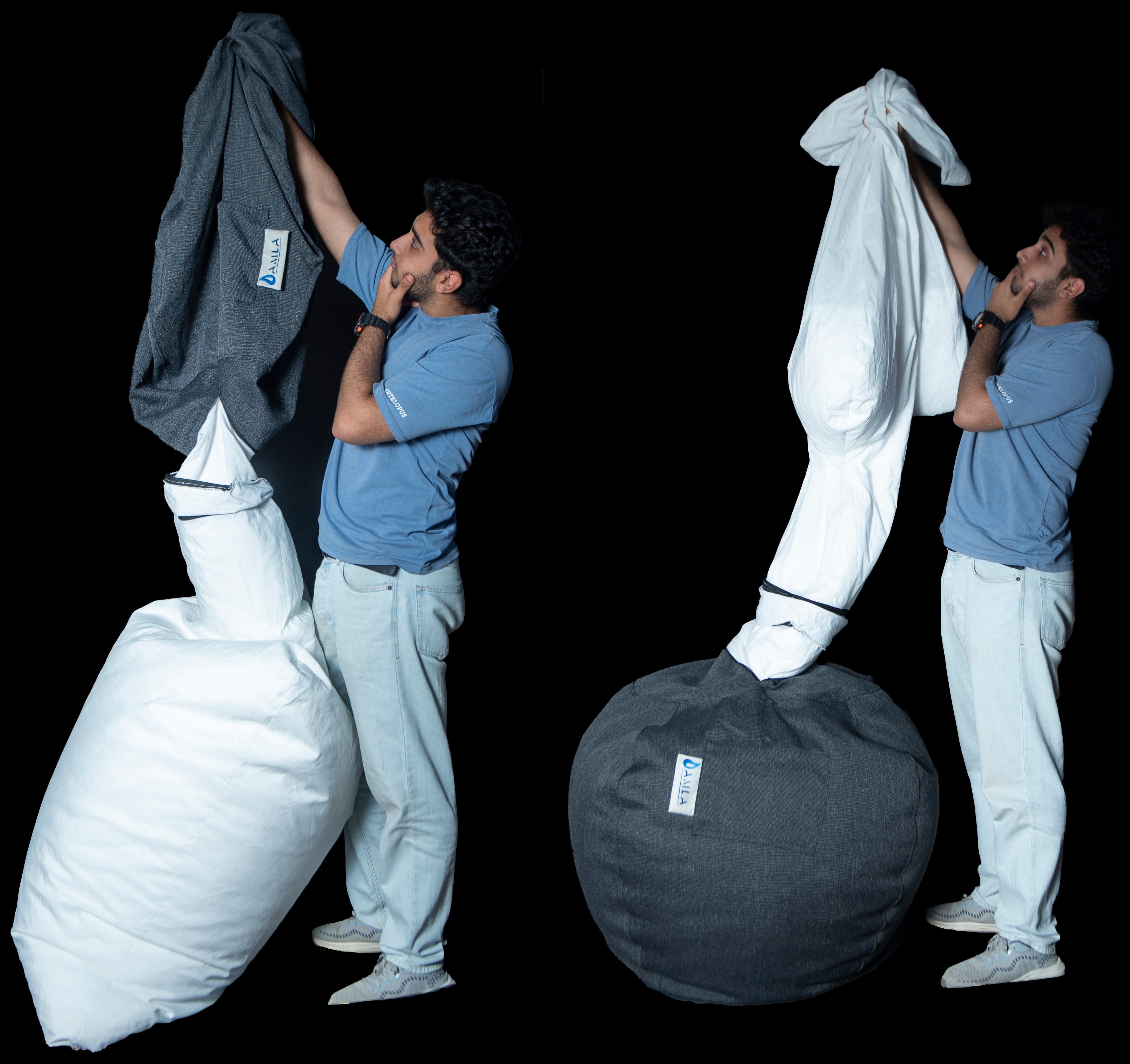 بين باج رمادي غامق مقاس لارج